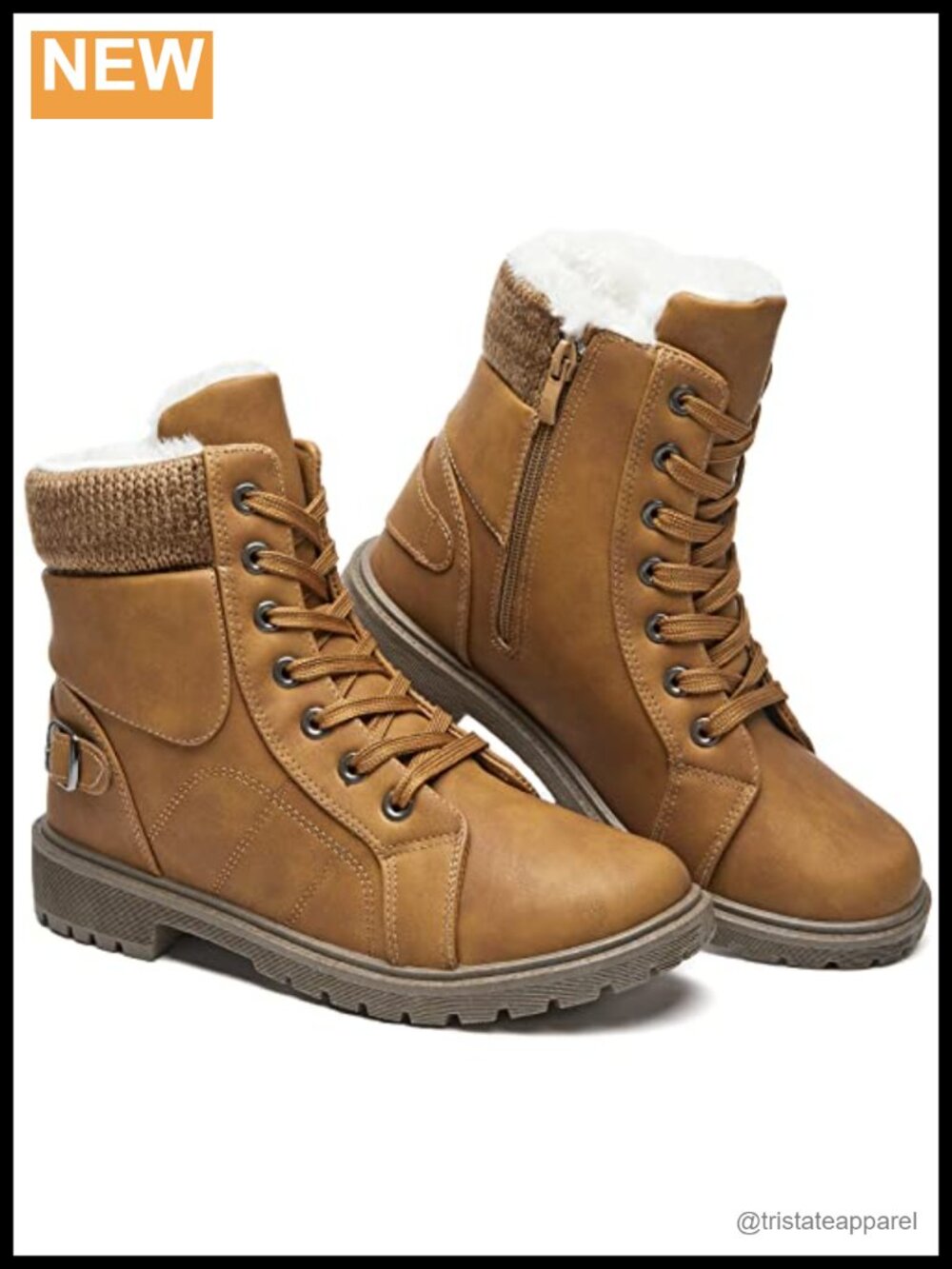 SERNIAL Womens Winter Snow Boots Fur Lined Ankle Boots with Side Zipper